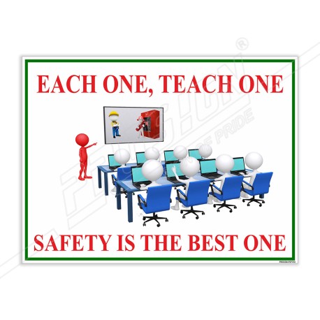 Each One Teach One Teamwork Safety Poster| Protector FireSafety