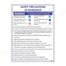 Precaution In Workshop Machine Safety Poster| Protector FireSafety