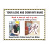 Keep Electric Cable Away From Water Site Safety Poster| Protector FireSafety