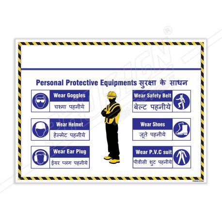 Personal Protective Equipment Site Safety Poster| Protector FireSafety