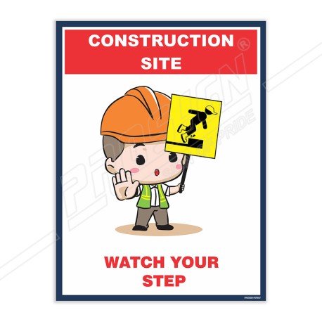 Watch Your Step Site Safety Poster| Protector FireSafety