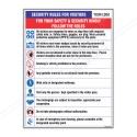 Security Rules For Visitor Site Safety Poster| Protector FireSafety