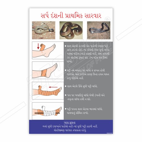 Snake Bite Management Gujrati Safety Chart| Protector FireSafety