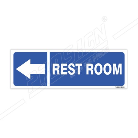 Rest Room With Left Arrow Sign| Protector FireSafety