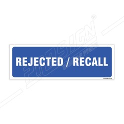 Rejected/Recall Sign| Protector FireSafety