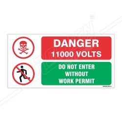 Danger 11000 Volts Sign| Protector FireSafety