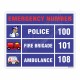Emergency Number Sign