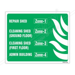 Zone Direction Board Sign| Protector FireSafety