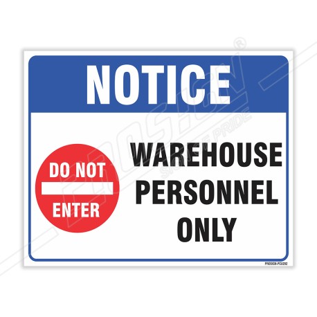 Warehouse Personnel Only Sign| Protector FireSafety