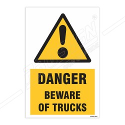 Danger Beware Of Trucks Warning Sign| Protector FireSafety