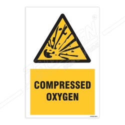 Compressed Oxygen Warning Sign| Protector FireSafety