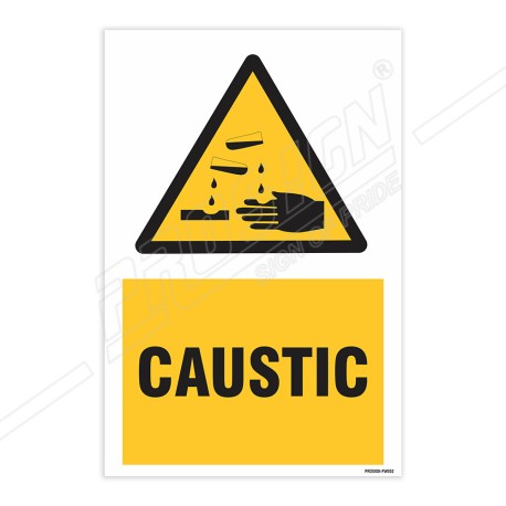 Caustic Warning Sign| Protector FireSafety
