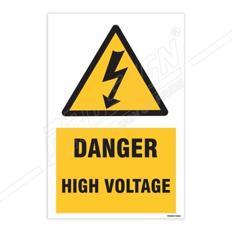 Danger High Voltage Warning Sign| Protector FireSafety
