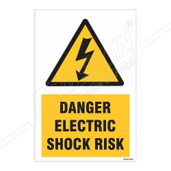 Danger Electric Shock Risk Warning Sign| Protector FireSafety