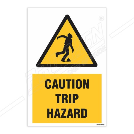 Caution Trip Hazard Warning Sign| Protector FireSafety