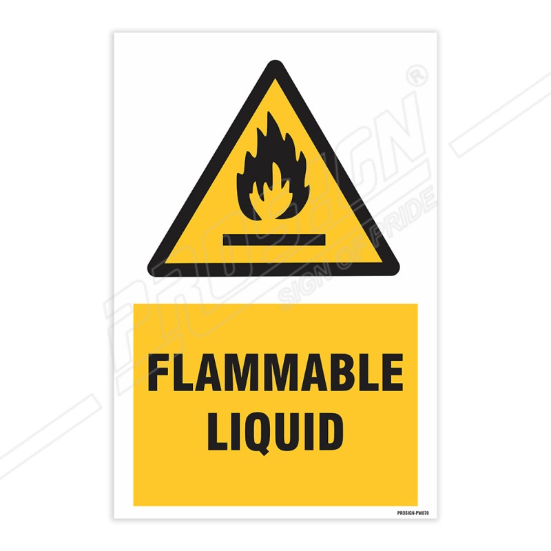 Flammable Liquid Warning Sign Protector FireSafety