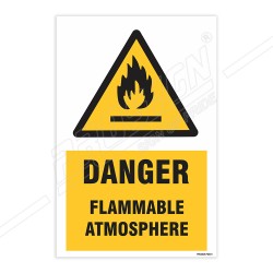 Danger Flammable Atmosphere Warning Sign| Protector FireSafety