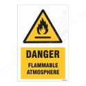 Danger Flammable Atmosphere Warning Sign| Protector FireSafety