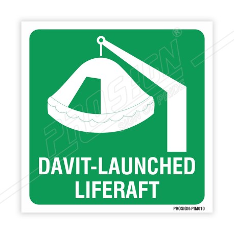 Davit launched Life Raft IMO Sign| Protector FireSafety
