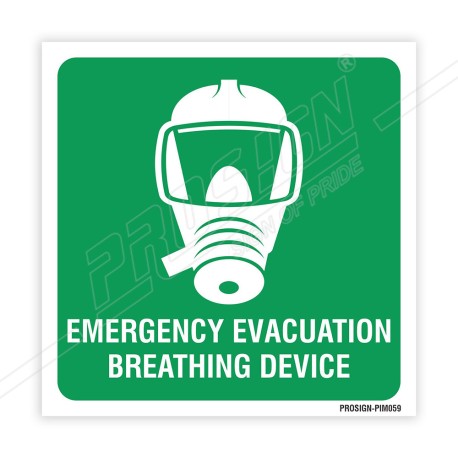 Emergency Evacuation Breathing Device IMO Sign| Protector FireSafety