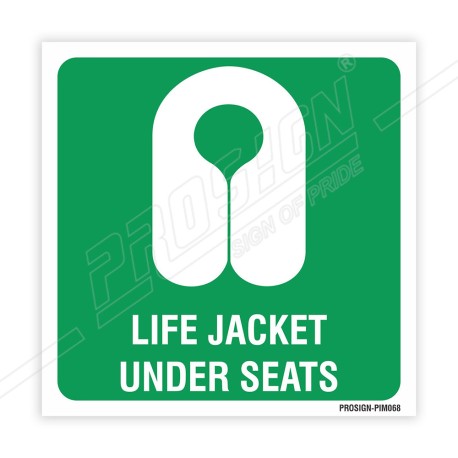 Life Jacket Under Seats IMO Sign| Protector FireSafety