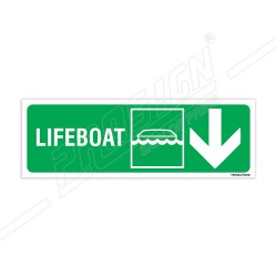 Lifeboat Right Down Arrow IMO Sign| Protector FireSafety