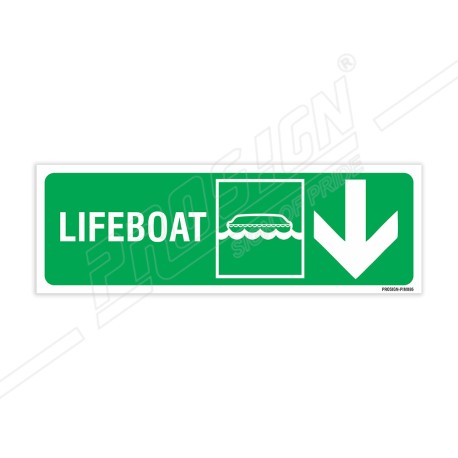 Lifeboat Right Down Arrow IMO Sign| Protector FireSafety