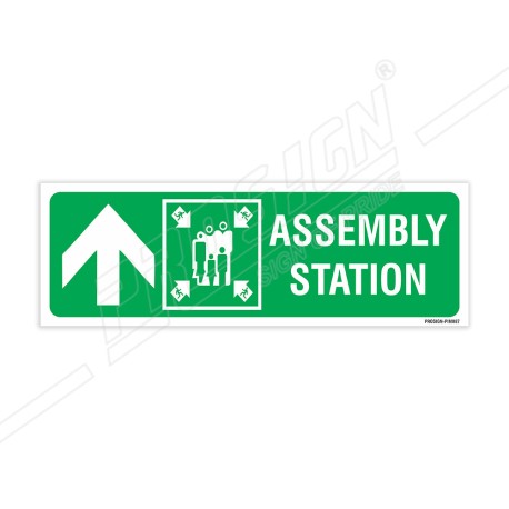 Assembly Station Left Up Arrow IMO Sign| Protector FireSafety
