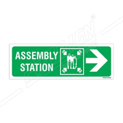 Assembly Station Right  Arrow IMO Sign| Protector FireSafety