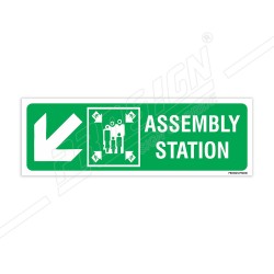 Assembly Station Left Down Arrow IMO Sign| Protector FireSafety