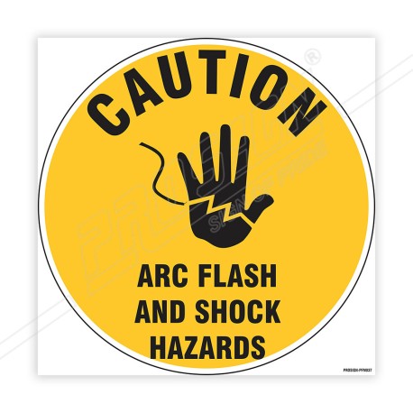 Caution Arc Flash & Shock Hazard Floor Marking Sign| Protector FireSafety