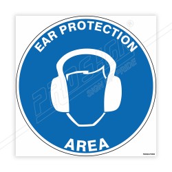Ear Protection Area Floor Marking Sign| Protector FireSafety
