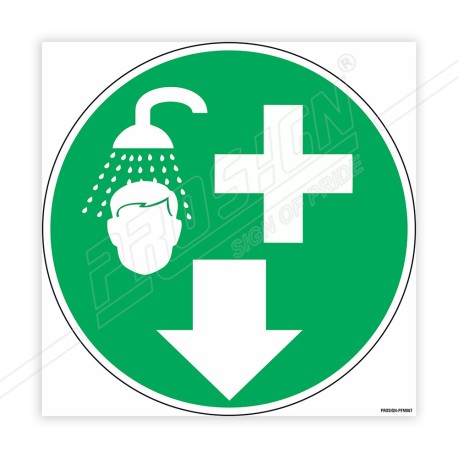 Emergency Kit & Shower Down Arrow Floor Marking Sign| Protector FireSafety