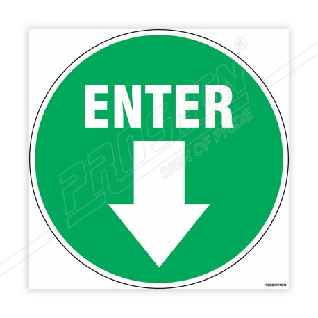 Enter Down Arrow Floor Marking Sign| Protector FireSafety