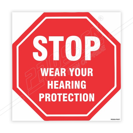 STOP Wear Your Hearing Protection Floor Marking Sign| Protector FireSafety