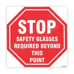 STOP Safety Glass Required Floor Marking Sign| Protector FireSafety