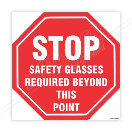 STOP Safety Glass Required Floor Marking Sign| Protector FireSafety