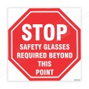 STOP Safety Glass Required Floor Marking Sign| Protector FireSafety