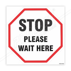 STOP Please Wait Here Floor Marking Sign| Protector FireSafety