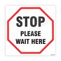 STOP Please Wait Here Floor Marking Sign| Protector FireSafety