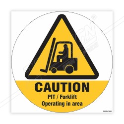 Caution Forklift Operating In Area Floor Marking Sign| Protector FireSafety