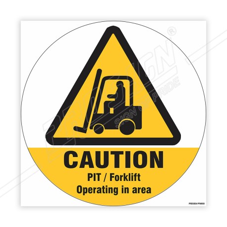 Caution Forklift Operating In Area Floor Marking Sign| Protector FireSafety