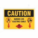 Buried Live Electric Cable Caution Sign| Protector FireSafety
