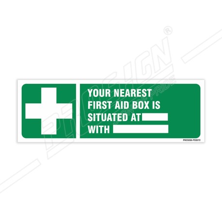 Your Nearest First Aid Box Situated At Sign| Protector FireSafety