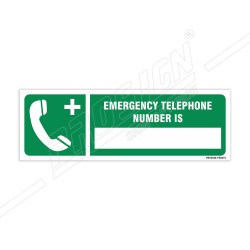 Emergency Telephone Number Is Sign| Protector FireSafety