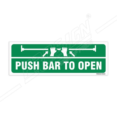 Push Bar To Open Sign| Protector FireSafety