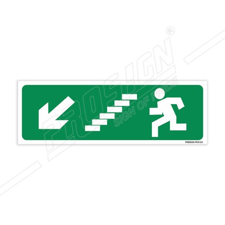 Stair With Left Down Arrow Sign| Protector FireSafety