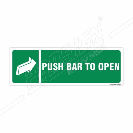 Push Bar To Open Sign| Protector FireSafety