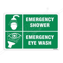 Emergency Shower And Eye Wash English, Hindi & Gujrati Sign| Protector FireSafety