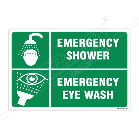 Emergency Shower And Eye Wash English, Hindi & Gujrati Sign| Protector FireSafety